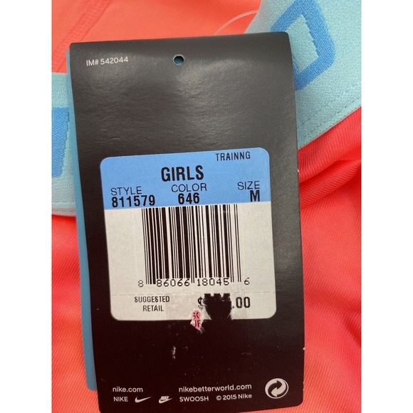 Nike Pro Competition Base Layer Leggings Orange Girls‎ Medium - Picture 3 of 3